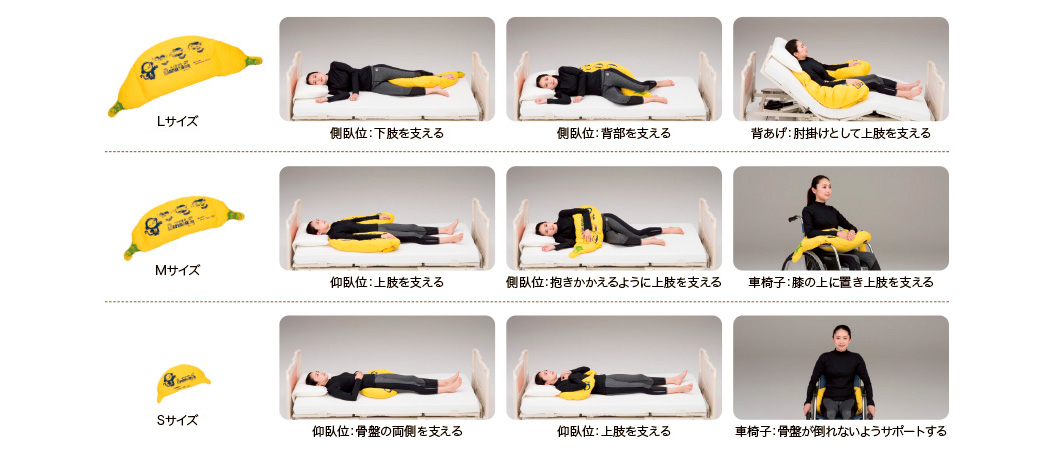 バナナフィット
身体に沿った形状のクッションにグリップ付き