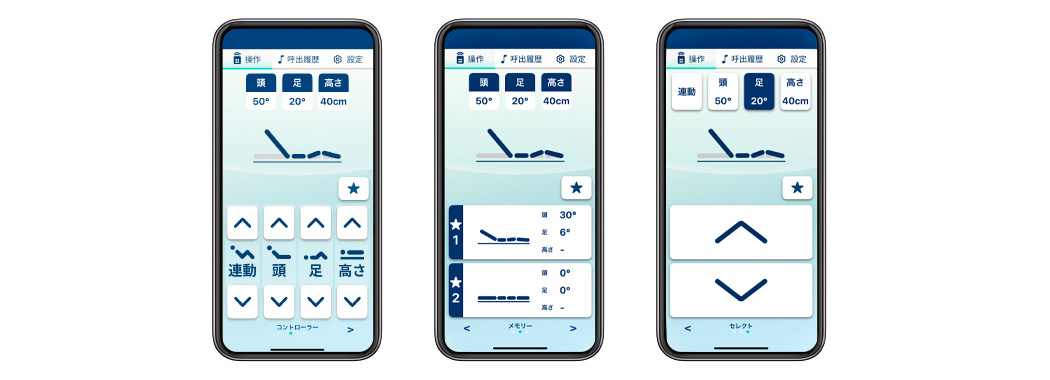 スマートフォンと連携する「ベッド操作」アプリ
