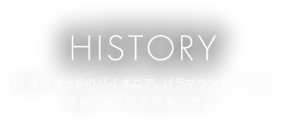 HISTORY　医療用ベッドのパイオニア、パラマウントベッドの電動ベッド技術開発の歴史