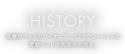 HISTORY　医療用ベッドのパイオニア、パラマウントベッドの電動ベッド技術開発の歴史